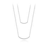 S925 Sterling Silver Smile Double Layer Necklace