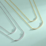 S925 Sterling Silver Smile Double Layer Necklace