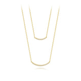 S925 Sterling Silver Smile Double Layer Necklace