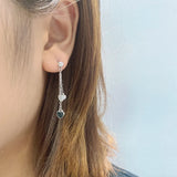 S925 Sterling Silver Long Tassel Back Hanging Heart-shaped Drops