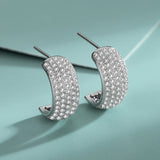 S925 Sterling Silver Cold Wind Four Rows of Diamonds Earrings