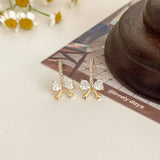 S925 Silver Bow Zirconia Stud Earrings for Women
