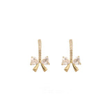 S925 Silver Bow Zirconia Stud Earrings for Women