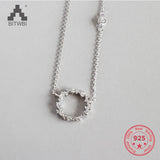 Sterling Silver Zircon Necklace Women Silver Jewelry
