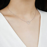Sterling Silver Zircon Necklace Women Silver Jewelry