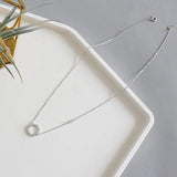 Sterling Silver Zircon Necklace Women Silver Jewelry