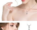 S925 Sterling Silver Diamond Chalcedony Pendant Necklace Gemstone Jewelry