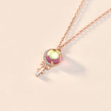 925 Silver Fairy Rod Necklace Women's Clavicle Chain Pendant