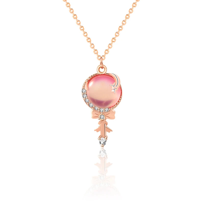 925 Silver Fairy Rod Necklace Women's Clavicle Chain Pendant