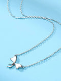 S925 Sterling Silver Bow Necklace Girls Holiday Gift