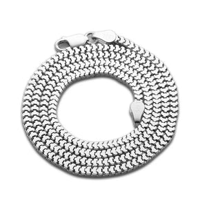 S925 Sterling Silver Square Chain Necklace Real Silver Box Necklace