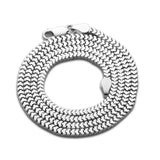S925 Sterling Silver Square Chain Necklace Real Silver Box Necklace