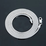 S925 Sterling Silver Square Chain Necklace Real Silver Box Necklace