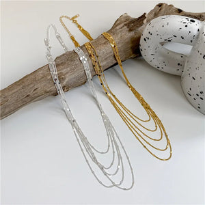 S925 Sterling Silver Multi-layer Delicate Fine Necklace