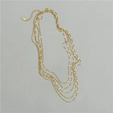 S925 Sterling Silver Multi-layer Necklace Retro Clavicle Chain