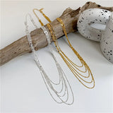 S925 Sterling Silver Multi-layer Necklace Retro Clavicle Chain