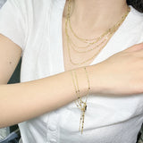 S925 Sterling Silver Multi-layer Necklace Retro Clavicle Chain