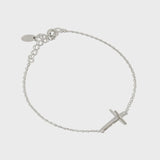 925 Silver Wild Cross Thin Bracelet Chain Platinum Women's Jewelry