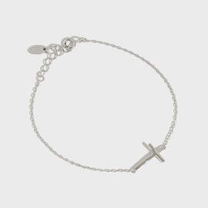 925 Silver Wild Cross Thin Bracelet Chain Platinum Women's Jewelry