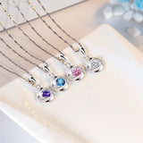 S925 Sterling Silver Colorful Flower Pendant Necklace