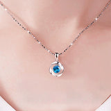 S925 Sterling Silver Colorful Flower Pendant Necklace