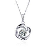 S925 Sterling Silver Colorful Flower Pendant Necklace