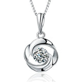 S925 Sterling Silver Colorful Flower Pendant Necklace