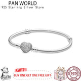 S925 Sterling Silver Love Women's Pan Bracelet for Charm Jewelry