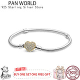 S925 Sterling Silver Love Women's Pan Bracelet for Charm Jewelry