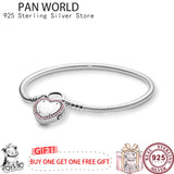 S925 Silver Round Lock Snake Bone Pan Bracelet