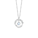 S925 Sterling Silver Feather Necklace Flash Zircon Clavicle Pendant