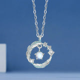S925 Sterling Silver Feather Necklace Flash Zircon Clavicle Pendant