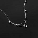 S925 Sterling Silver 2-layer Crystal Anklet for Women Girls