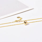 925 Sterling Silver Female Ball Leg Bracelet Anklet 14K Plated Fine Jewelry