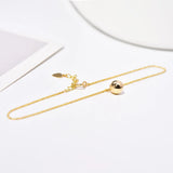 925 Sterling Silver Female Ball Leg Bracelet Anklet 14K Plated Fine Jewelry