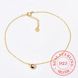 925 Sterling Silver Female Ball Leg Bracelet Anklet 14K Plated Fine Jewelry