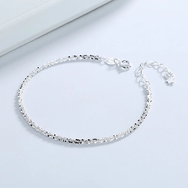 S925 Sterling Silver Bracelet 14K Plated Chain Bracelet For Women