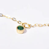 S925 Silver Bracelet Anklet 14K Emerald Crytal Anklets Roun