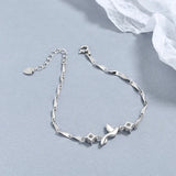 S925 Crystal Bird Charm Bracelet for Women Girls