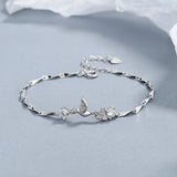 S925 Crystal Bird Charm Bracelet for Women Girls