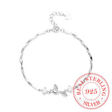 S925 Crystal Bird Charm Bracelet for Women Girls