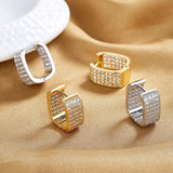 S925 Square Zircon Hoop Earrings, 15MM, Engagement Gift
