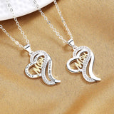 Sterling Silver Zircon Heart Necklace for Women - Mom Gift