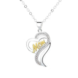Sterling Silver Zircon Heart Necklace for Women - Mom Gift