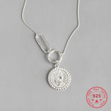 925 Sterling Silver Elizabeth Coin Pendant Necklace for Women
