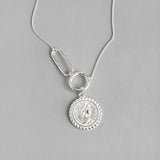 925 Sterling Silver Elizabeth Coin Pendant Necklace for Women