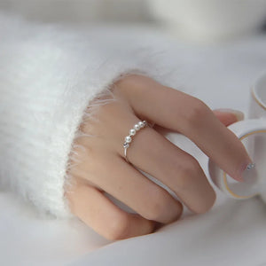 S925 Silver Pearl Finger Party Ring Wedding Gift