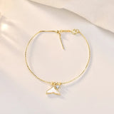 S925 Sterling Silver Fishtailing Bracelet 14K Real Jewelry Anniversary Gift
