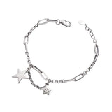 S925 Star Bracelet for Women, Thai Silver Retro Student Bracelet