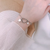 S925 Star Bracelet for Women, Thai Silver Retro Student Bracelet